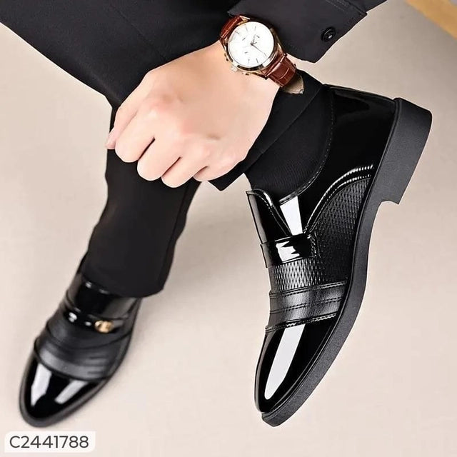 MEN SHINNING BLACK SLIP ON  FORMAL SHOES