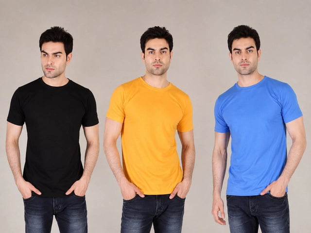 Men's Solid Round Neck Polycotto Multicolor T-Shirt (Pack of 3).